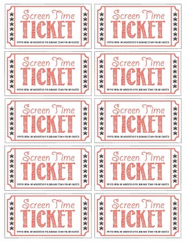screen time tickets by becky kopitzke teachers pay teachers