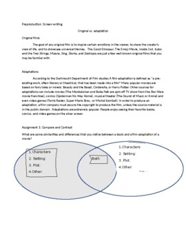 Preview of Screenplay Writing- Film or TV production