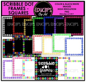 Scribble Dot Frames Big Bundle Educlips Clipart by Educlips | TpT