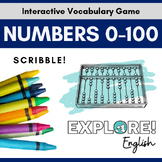 Scribble! EDITABLE English / ELL Vocabulary Game - Numbers 0-100