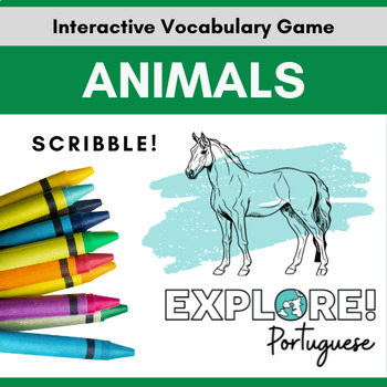 Preview of Scribble! EDITABLE Portuguese Vocabulary Game - Animals