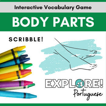 Preview of Scribble! EDITABLE Portuguese Vocabulary Game - Body Parts