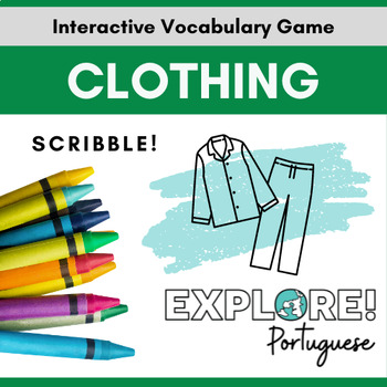Preview of Scribble! EDITABLE Portuguese Vocabulary Game - Clothing