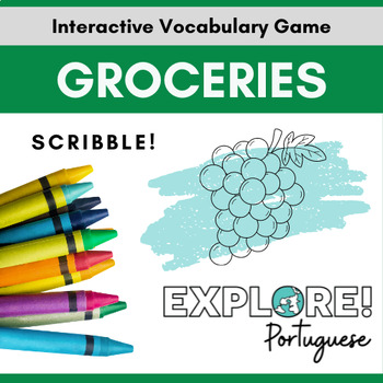 Preview of Scribble! EDITABLE Portuguese Vocabulary Game - Food: Groceries