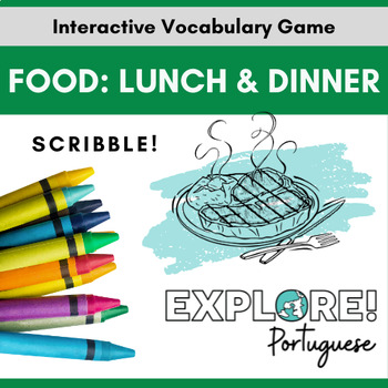 Preview of Scribble! EDITABLE Portuguese Vocabulary Game - Food: Lunch & Dinner