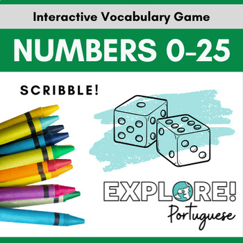 Preview of Scribble! EDITABLE Portuguese Vocabulary Game - Numbers 0-25