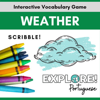 Preview of Scribble! EDITABLE Portuguese Vocabulary Game - Weather & Seasons