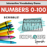 Scribble! EDITABLE Spanish Vocabulary Game - Numbers 0-100