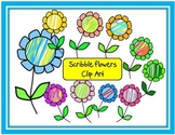 Scribble Flowers Clip Art