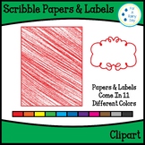Scribble Papers & Doodle Labels Clipart