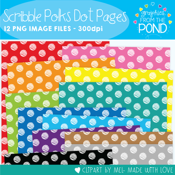 Scribble Polka Dot Pages - Clipart for Teachers by Graphics From the Pond