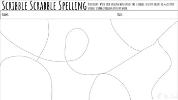 Spelling Test Templates 36 total pages{Texas Twist Scribbles}