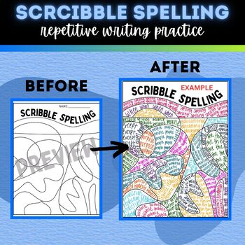 Spelling Test Templates 36 total pages{Texas Twist Scribbles}