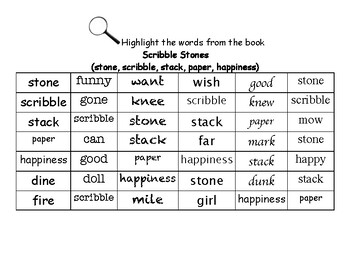 Preview of Scribble Stones - Find the Words Worksheets