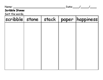 Preview of Scribble Stones - Sort the Words by Font Worksheet