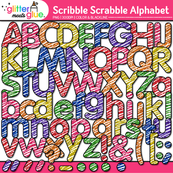 Scribbled Alphabet Letter Clipart Images: Glitter Clip Art, PNG ...