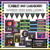 Scribbles and Chalkboard Classroom Theme Decor Bundle - Jo