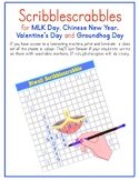 Scribblescrabbles for MLK Jr. Day, Chinese New Year, Valen