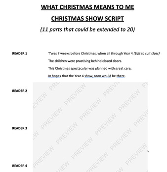 Preview of Script: What Christmas Means