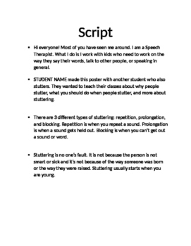 class presentation script