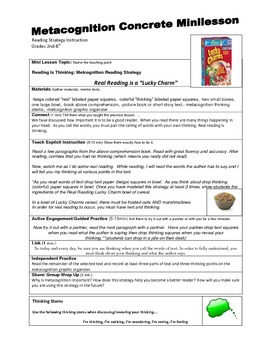 Preview of Scripted Metacognition Full Mini lesson Plan