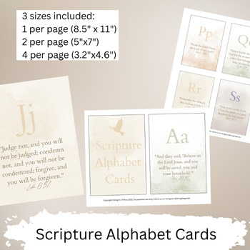 Preview of Scripture Alphabet Cards, Scripture Memorization Flash Cards