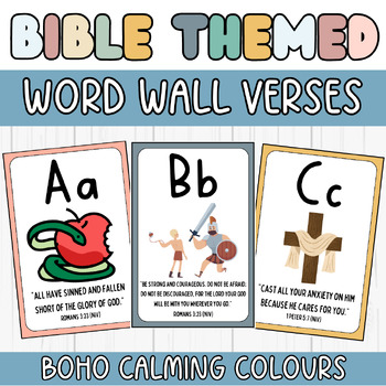 Preview of Scripture Alphabet Word Wall: Christian Bible Learning and Classroom Decoration