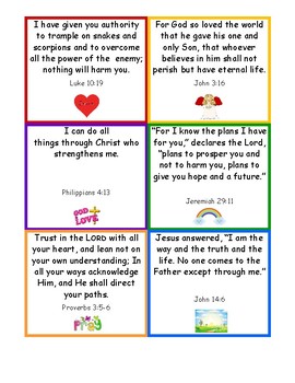 Scripture Memorization Cards For Kids