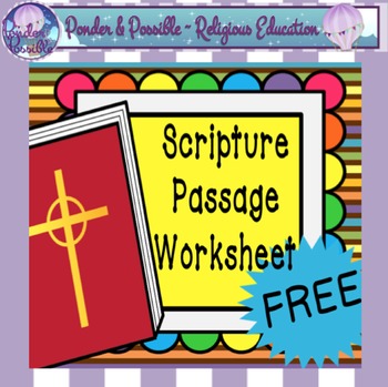 Preview of Scripture Passage Worksheet