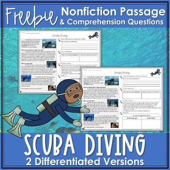 Preview of Scuba Diving Nonfiction Passage FREEBIE