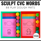 Play Dough Centers CVC Word Mats for Fine Motor Phonics Practice