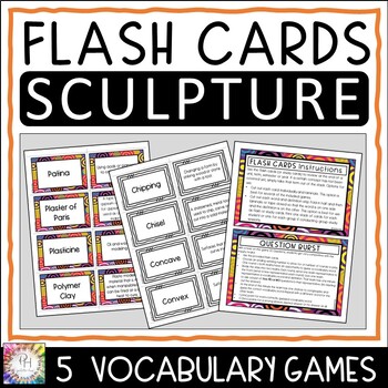 Preview of Sculpture and 3-D Flash (Study) Cards and Vocabulary Review Games