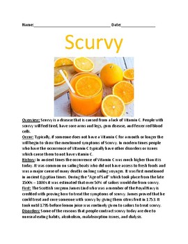 Scurvy - Vitamin C disease history facts information lesson by KLS Reading