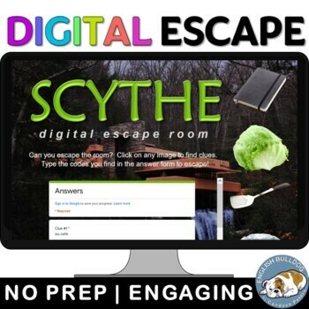 Preview of Scythe by Neal Shusterman Digital Escape Room Review Game Activity