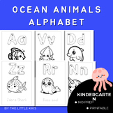 Sea Animal Alphabet Tracing and Coloring ,Handwriting Prac