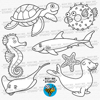 Sea Animals Clipart Set 2 by Busy Bee Studio Clip Art | TPT