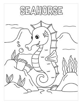 Sea Animals Coloring Pages | Marine coloring Activity worksheets with ...