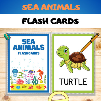 Preview of Sea Animals Flash Cards - animals vocabulary