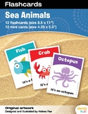 Sea Animals Flashcards / Set of 12 / Printable