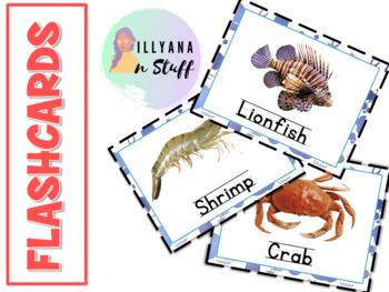 Preview of Sea Animals Flashcards with Real Pictures! (FREE WORKSHEET)