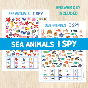 Preview of Sea Animals I Spy Games, Look & Find, Counting Activity, Summer, Numbers, Math