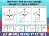 Sea Animals Symmetry Worksheet, Ocean Animals, Sea Life, M