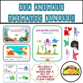 Preview of Sea Animals adapted books for autism and special education Printable