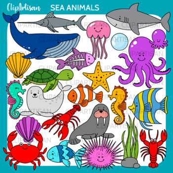 aquatic animals clipart