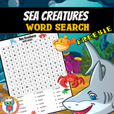 Sea Creatures Ocean Word Search Puzzle Printable Activity - FREE
