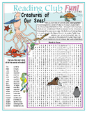 Sea Creatures Vocabulary Word Search Puzzle – 40 Words and