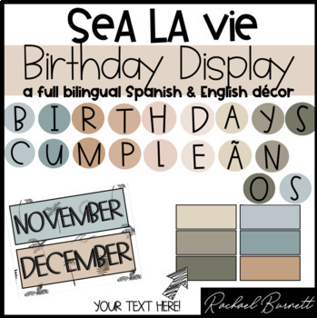 Preview of Sea La Vie - Birthday Display - English & Spanish bundle