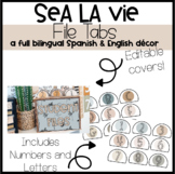 Sea La Vie - File Tabs - English & Spanish EDITABLE bundle