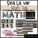 Sea La Vie - Math Talk Board - English & Spanish EDITABLE bundle