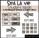 Sea La Vie - Student Labels - EDITABLE bundle